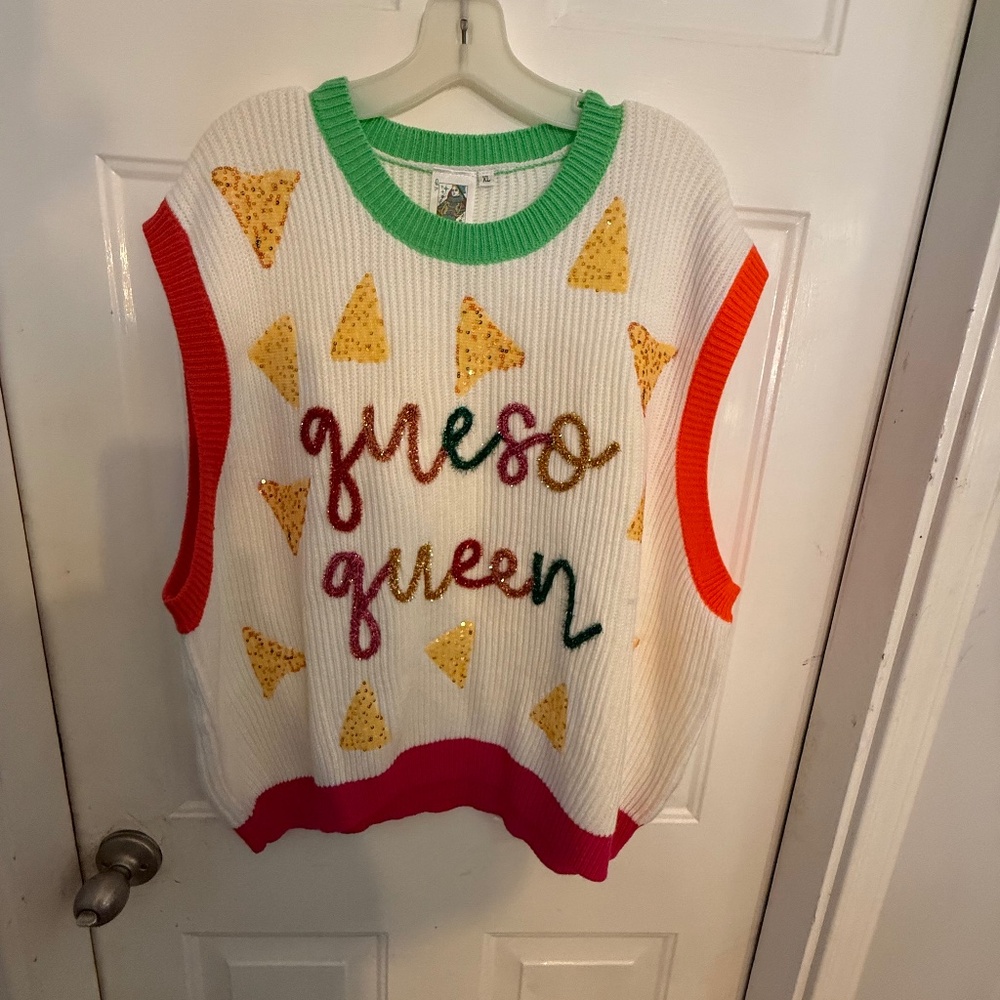 Queen of Sparkles Queso Queen Sweater vest